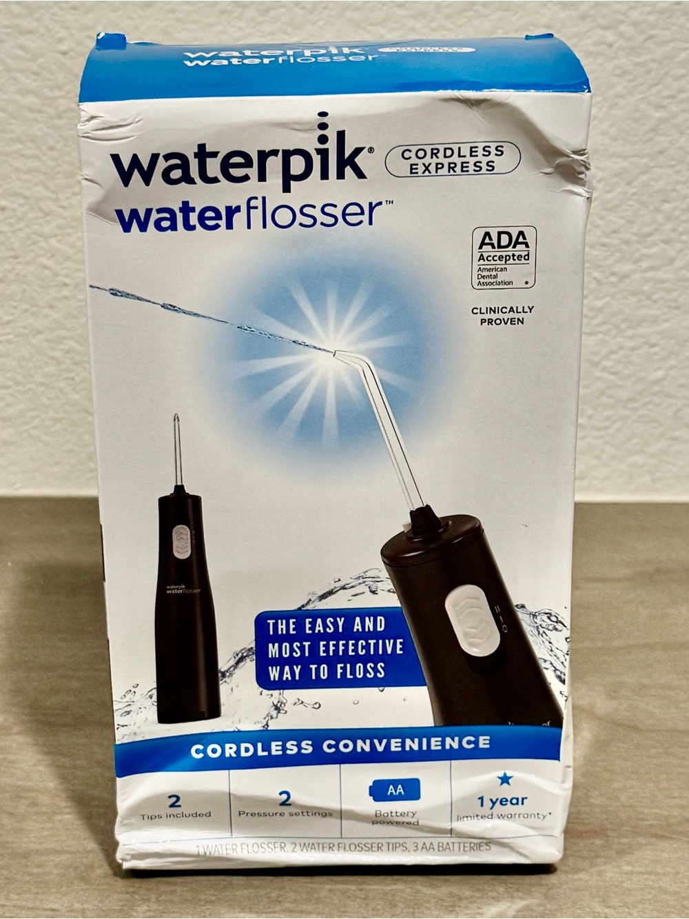 Waterpik Cordless Express Water Flosser - Black/Blue